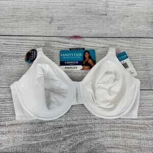 Vanity Fair Women's White Full Figure Underwire Smooth Minimizer Bra Size 38D